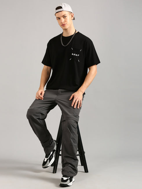 Black Printed Oversized T-shirt
